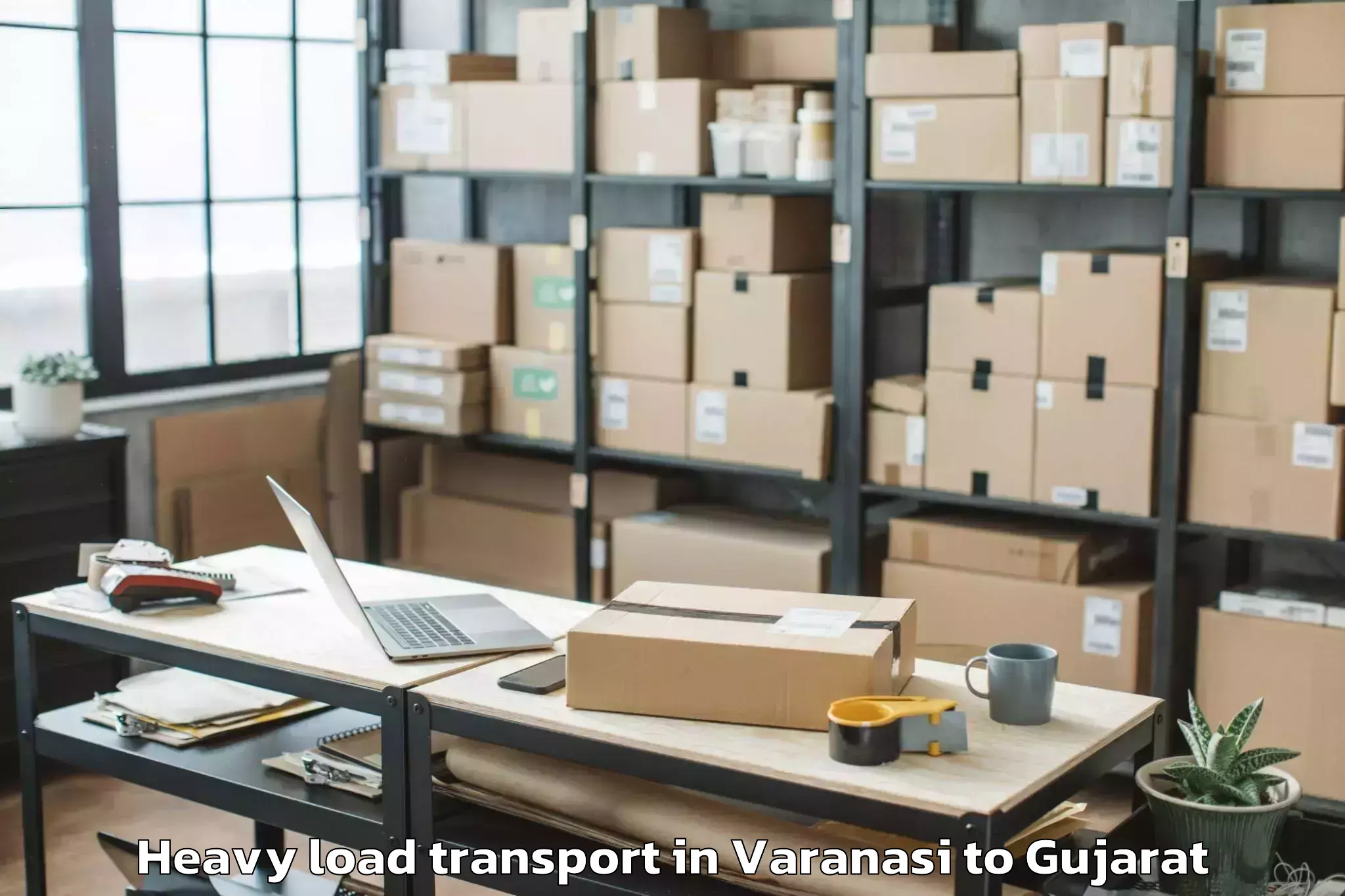 Book Varanasi to Jhulasan Heavy Load Transport Online